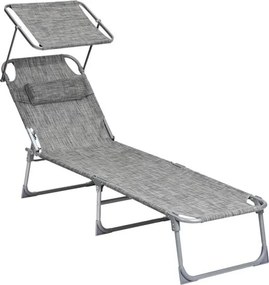 Skladacie lehátko so strieškou, nosnosť do 150 kg, farba greige