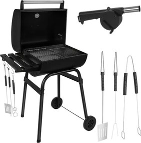 Veľký BBQ gril na drevené uhlie s poklopom a teplomerom