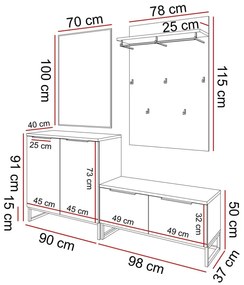 PREDSIEŇOVÁ STENA VALBO 3 DUB ARTISAN