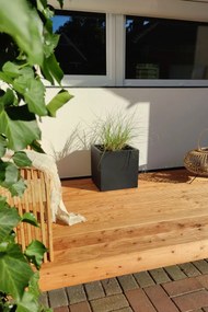 Kvetináč BLOCK, sklolaminát, 40x40x40 cm, antracit