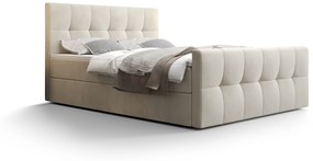 Manželská posteľ  Boxspring 140 cm Macheta (béžová) (s matracom a úložným priestorom). Akcia -20%. Vlastná spoľahlivá doprava až k Vám domov. 1046718