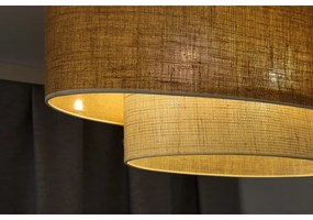 Duolla - Prisadený luster DOUBLE OVAL YUTE 2xE27/15W/230V hnedá/krémová
