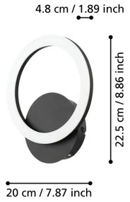Eglo 900324 - LED Stmievateľné nástenné svietidlo PARRAPOS-Z LED/12W/230V