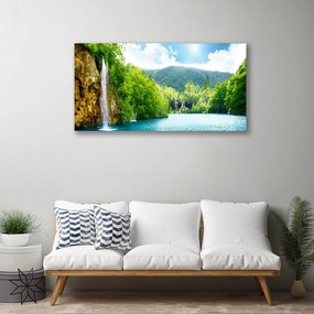 Obraz Canvas Hory les jazero príroda 125x50 cm