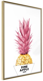 Artgeist Plagát - Golden Pineapple [Poster] Veľkosť: 30x45, Verzia: Čierny rám s passe-partout