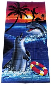 Plážová osuška FUNNY DOLPHINS 70x140 cm
