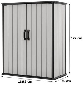 KETER PREMIER HIGH STORE Úložná skriňa 140 x 73,6 x 170,4 cm, sivohnedá 17209552