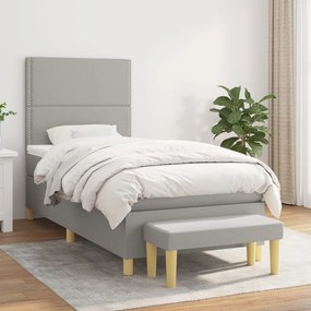 Boxspring posteľ s matracom bledosivý 100x200 cm látka 3137053