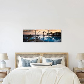 Obraz - Resort pri mori (s hodinami) (90x30 cm)