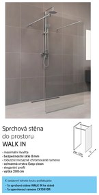 Mereo Mereo, Sprchová stena WALK IN, Novea, chróm ALU, sklo Číre, MER-CK10601H