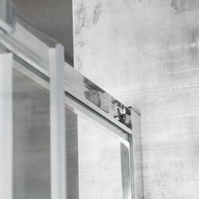 Novoterm Štvrťkruhový sprchový kút NV-Aruba CHR 80 SV, chróm/transparent + vanička biela
