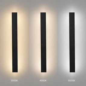 Exteriérové nástenné LED svietidlo Wow, 1x LED 11w, 3CCT, čierna, (60 cm)