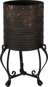Čierny antik kovový stojan na rastliny Planio - Ø 29*53 cm