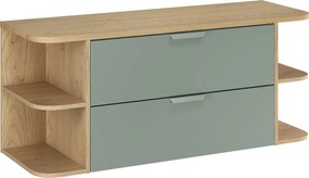 Comad Kúpeľňová skrinka pod doskové umývadlo set Aster Green II. 120 zelená/dub cremona