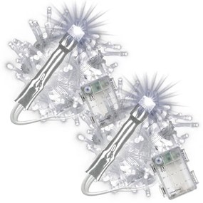 Sada vianočných LED reťazí s časovačom,100 LED,studená biela