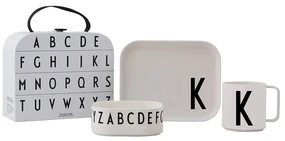 3-dielna detská jedálenská súprava s kufríkom Design Letters Classics K
