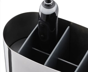 Stojan na zubné kefky z nehrdzavejúcej ocele v lesklej striebornej farbe EasyStore Luxe – Joseph Joseph