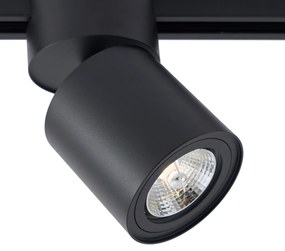 Moderný čierny reflektor pre 1-fázový koľajnicový systém GU10 70mm - Iconic Roto