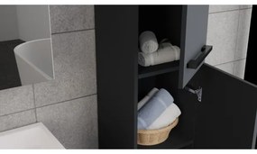 Kúpeľňová skrinka s umývadlom KATE + zrkadlová skrinka + nástenná skrinka, antracit