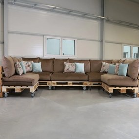 Golden Garden Paletové sedenie GG93/1 - Podsedáky a Vankúše "FIT IN" 120cm x 80cm x 15cm - penový granulát - capuccino