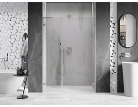 Mexen Lunar-B, L Otočné pravé sprchové dvere 150 cm, 8mm číre sklo, oceľový profil, 832SL-150-050-97-00-P