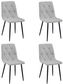 Set štyroch jedálenských stoličiek LIBRA svetlosivé / čierne nohy (4 ks)