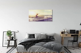Obraz na skle Ženské jazero mraky 120x60 cm