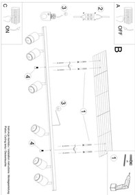 Sollux SL.1073 - Bodové svietidlo NERO 6xGU10/40W/230V čierna/zlatá