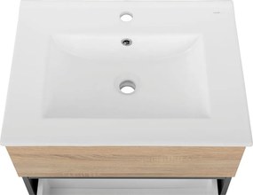 Závesná skrinka bez umývadla v dekore duba v prírodnej farbe 60x52 cm Wisla – Støraa