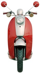 Nástenná kovová ceduľa Scooter Red - 27*1*50 cm