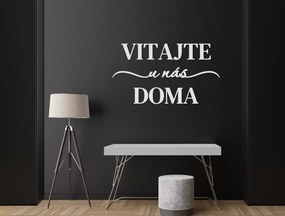 drevko Nápis Vitajte u nás doma Rozmer obrazu: 34 x 60,5 cm, Farba dekorácie: Čierna
