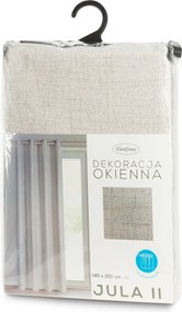 ZÁVES NA KRÚŽKOCH JULA2 140X250 CM BÉŽOVÁ