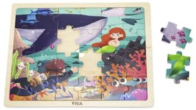 Drevené puzzle - malá morská víla 24 dielikov