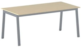 Kancelársky pracovný stôl PRIMO BASIC, sivostrieborná podnož 1600 x 800 mm, dub prírodný