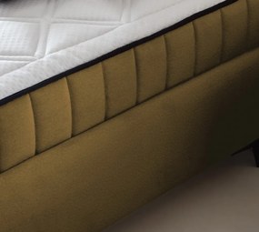 Posteľ Joy 180x200 cm, horčicovo žltá látka