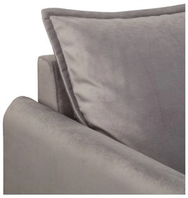 Sivé zamatové kreslo Juli – Ropez