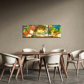 Obraz - Dinosauria (s hodinami) (90x30 cm)