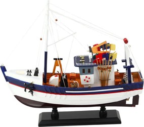 LEAN Toys Zberateľský model rybárskeho plavidla s vybavením 37x34cm