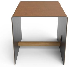 Čierny/v prírodnej farbe dekoratívny kovový/z eko kože úložný box 32x38x31 cm Bull – LIND DNA