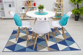 Jedálenský stôl TODI biely 80 cm so štyrmi stoličkami OSAKA biele / hnedé