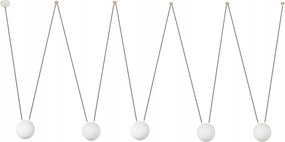 Faro Mine Glass Space biele závesné svietidlo 5xE27, opálové sklo, variabilné