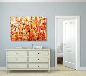 Obraz púpava v oranžových odtieňoch - 60x40