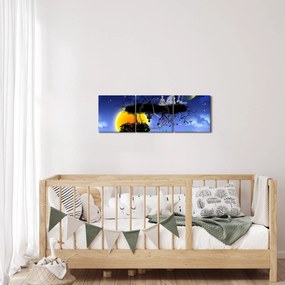Obraz - Reflekcia rovnováhy (s hodinami) (90x30 cm)