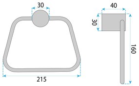 Rea Tomi, vešiak na uterák, zlatá matná, REA-88079