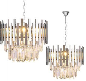 EUlight Luster Aspen, 1x krištáľové/chrómové kovové tienidlo, (fi 45cm), ch