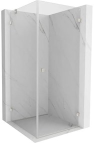 Mexen Lunar-B pravostranný výklopný sprchový kút 90 x 90 cm, číre sklo, brúsená oceľ, 832-090-090-97-00-P