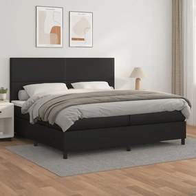 Boxspring posteľ s matracom čierna 200x200 cm umelá koža 3142743