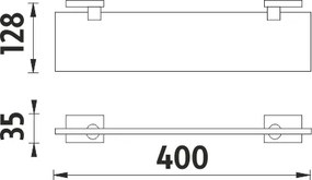 Nimco Polica bez ohrádky, 40 cm KEIRA - KE 22091B-40-26
