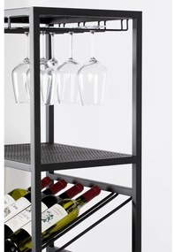 Čierna kovová vinotéka na 20 fliaš, 48x180 cm Cantor - Zuiver