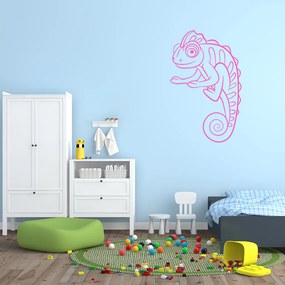 Veselá Stena Samolepka Kúzelný chameleón Farba: růžová, Veľkosť: 60 x 95 cm